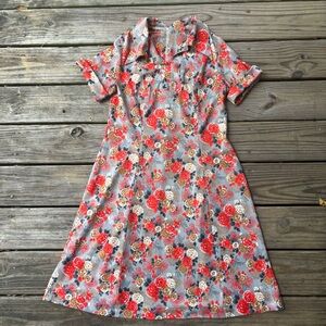VTG 70s Floral Day Dress